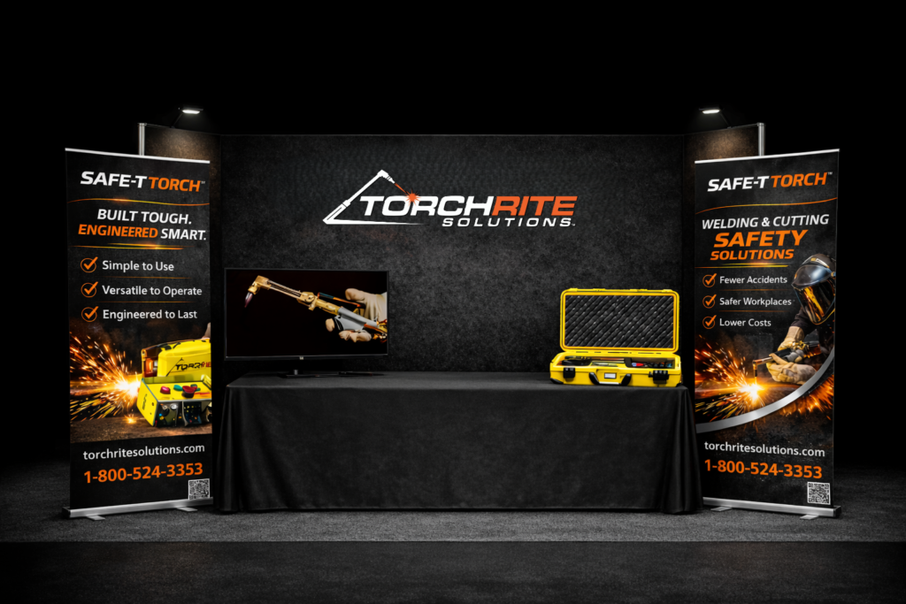 TorchRite Solutions booth at a trade show corrected